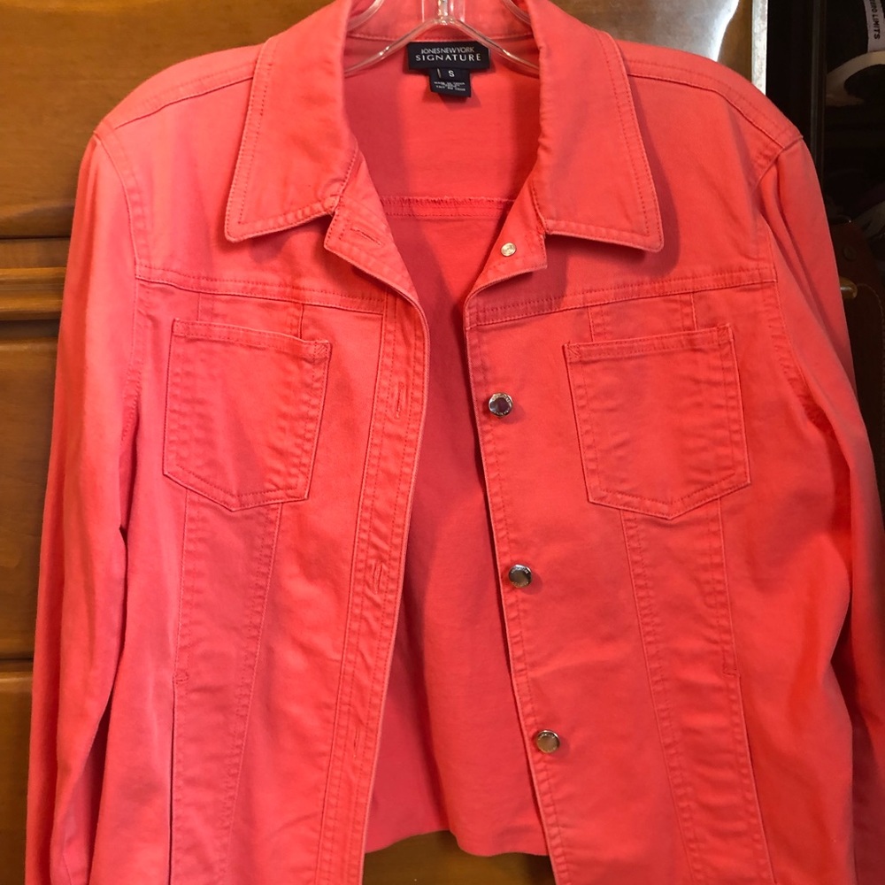 Jones New York coral denim jacket